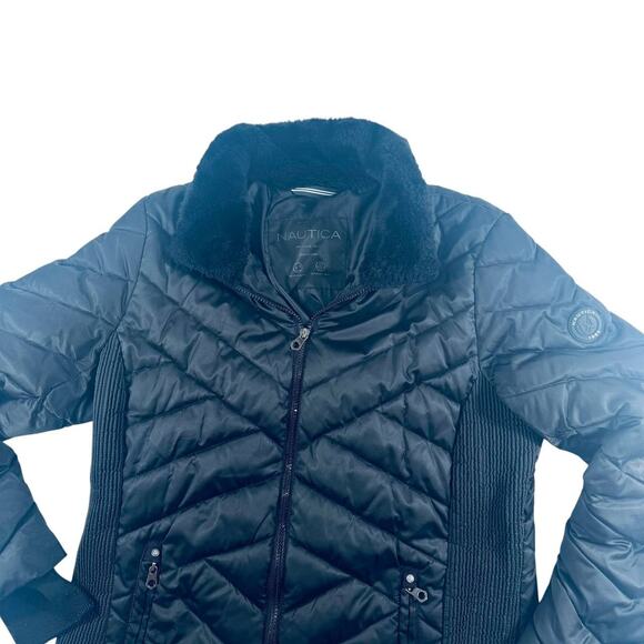 Nautica Black Puffer Jacket L/XL Water-Resistant - Picture 8 of 9